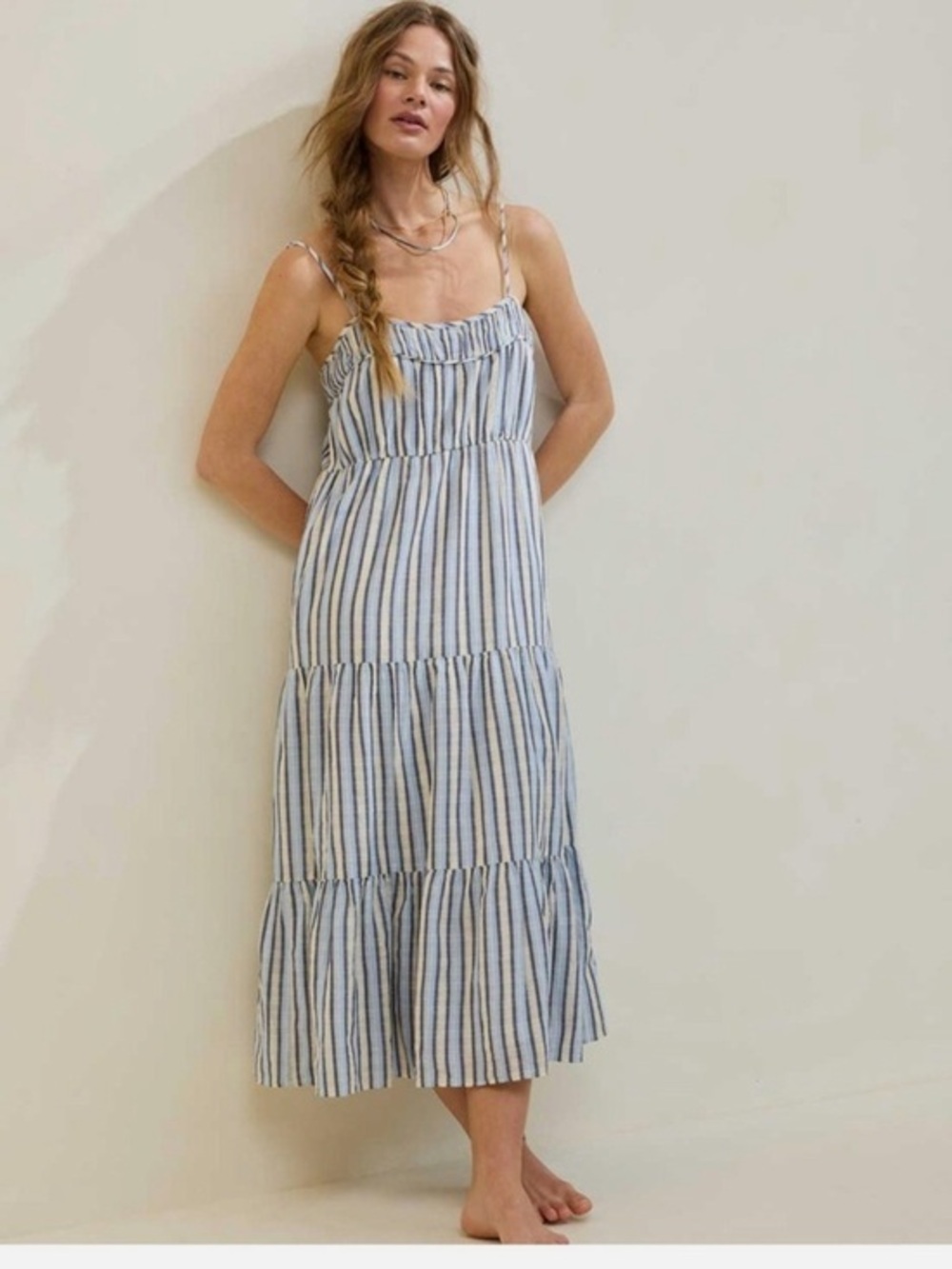 NWT Aerie Striped Tiered Maxi Dress